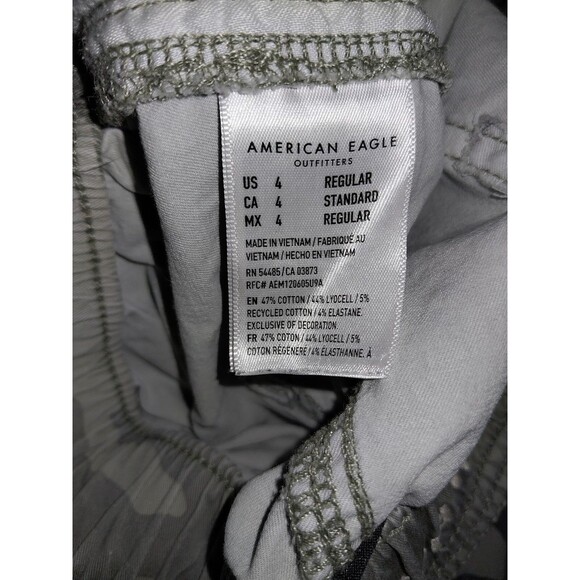 American Eagle Camo Jogger Pants Size 4 Green Drawstring - Picture 6 of 7